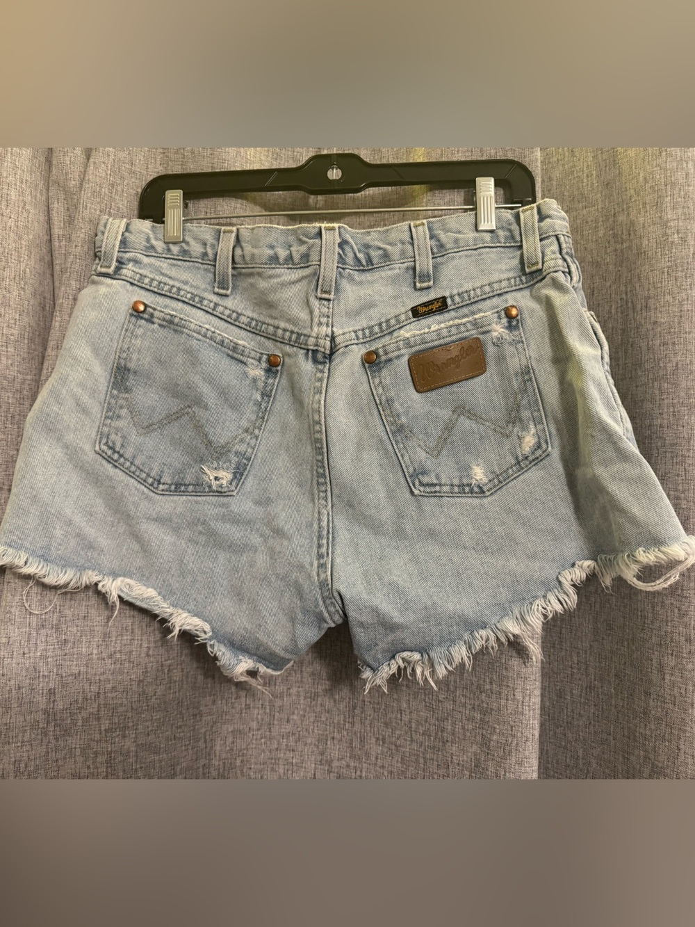 Wrangler Light Blue Distressed Denim Cutoff Shorts